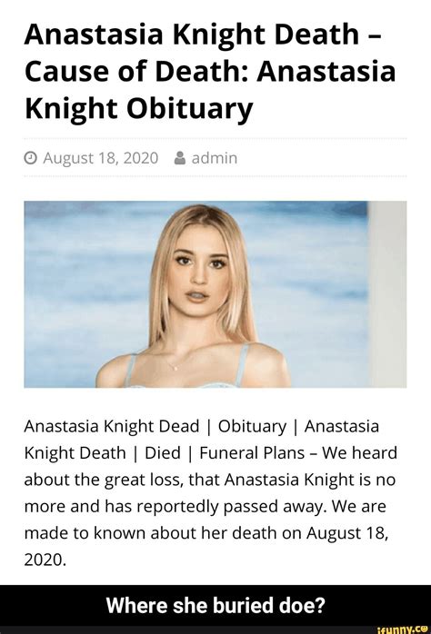 anastasia knight cause of death|Do you think Anastasia Knight would still be alive if。